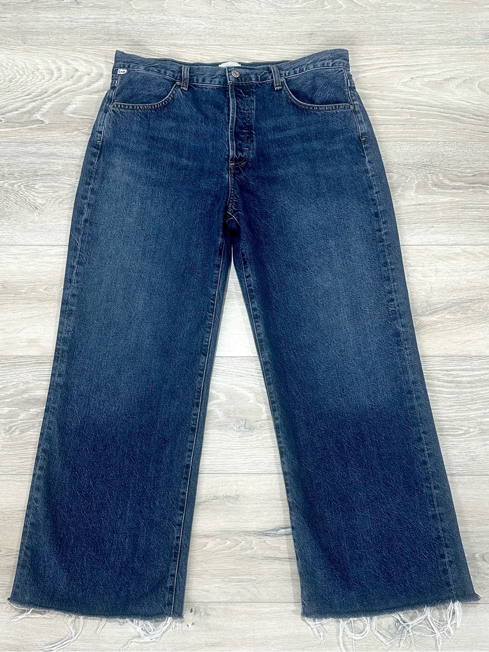 Citizens of Humanity Annina High Rise Wide Leg Raw Hem Jeans Women’s 34